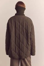 Load image into Gallery viewer, High Neck Rib Collar Cotton Quilt Jacket
